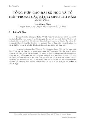 Tổng hợp các bài số học và tổ hợp trong các kì olympic thi - Năm học 2013-2014